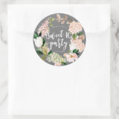 素朴なピンクのフローラリース甘い16シール ラウンドシール (バッグ)