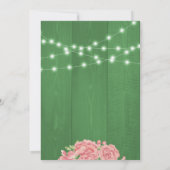 素朴なピンクのブッシュローズのピーオニーの誕生日パーティー 招待状 (裏面)