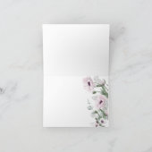 素朴なピンクのポピー 白いダリアの庭への感謝 サンキューカード (内部)