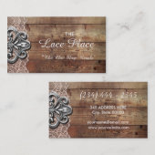 素朴なピンクのレースのぼろぼろのシックな名刺 名刺 (正面/裏面)