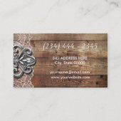 素朴なピンクのレースのぼろぼろのシックな名刺 名刺 (裏面)