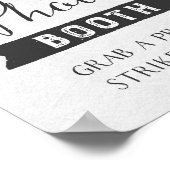 素朴なピンクの水彩花柄の写真ブース看板 ポスター (角)