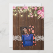 素朴なピンクの花のパーティー招待状 招待状 (裏面)