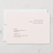 素朴なピンクの花のベイビーシャワー 招待状 (裏面)