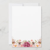 素朴なピンクの花のリハーサルの夕食の招待状 招待状 (裏面)