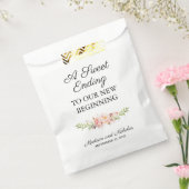 素朴なピンクの花の結婚式の好意バッグ フェイバーバッグ (封をした状態)