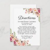 素朴なピンクの花の結婚式の方向挿入物 エンクロージャーカード (正面/裏面)
