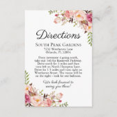 素朴なピンクの花の結婚式の方向挿入物 エンクロージャーカード (正面)