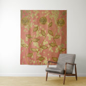 素朴なピンクの花柄の輝き タペストリー (インサイチュ)