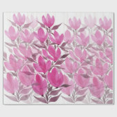 素朴なピンクの野の花 水彩画 ラッピングペーパー (フラット)