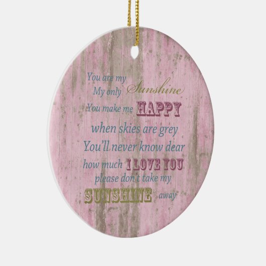 素朴なピンク木私の日光です セラミックオーナメント (右)