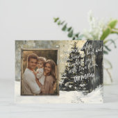 素朴なファミリークリスマスカード 雪の木 シーズンカード (スタンド正面)