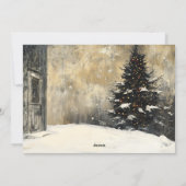 素朴なファミリークリスマスカード 雪の木 シーズンカード (裏面)