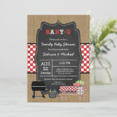 素朴なファミリーベイビーQシャワー 招待状 (スタンド正面)