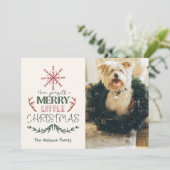 素朴なファミリーペット2枚写真の楽しいクリスマス シーズンカード (スタンド正面)