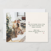 素朴なファミリーペット2枚写真の楽しいクリスマス シーズンカード (裏面)