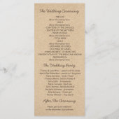 素朴なファンシーフローラ・メイソンの結婚式場 プログラム (裏面)