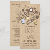 素朴なファンシーフローラ・メイソンの結婚式場 プログラム (正面/裏面)