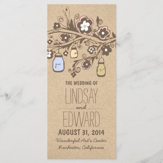 素朴なファンシーフローラ・メイソンの結婚式場 プログラム (正面)