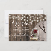 素朴なフェアリーテール ウェディング ローズ ドーム レセプション 招待状 (正面)