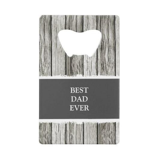 素朴なフェイク木1フォトダディ白い灰色 クレジットカード栓抜き (正面)