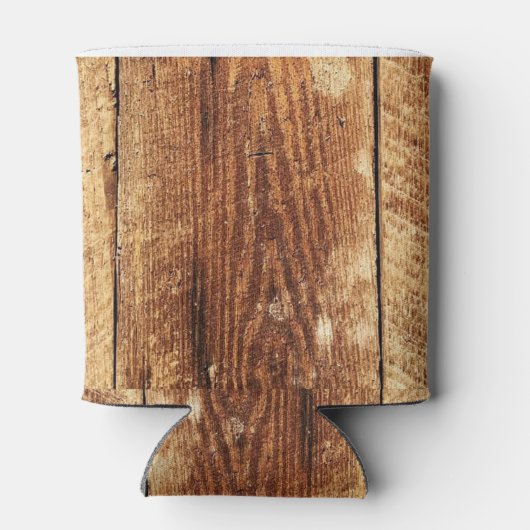 素朴なフェイク納屋の木、オークの木、風化木材 缶クーラー (裏面)