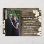 素朴なフェンスの写真を使った結婚式の招待状(Save The Date) セーブザデート (正面/裏面)