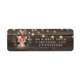 素朴なフォックスベビーシャワーフローラ差出人住所ラベル ラベル