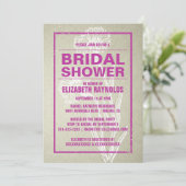 素朴なフクシアのブライダルシャワー招待状 招待状 (スタンド正面)