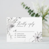 素朴なフランスのコテージ植物学RSVPカード 出欠カード (スタンド正面)