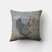 素朴なフランス田舎風鶏 クッション (裏面)