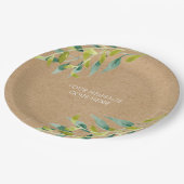 素朴なフレッシュグリーンの草原の葉 ペーパープレート (アングル)