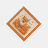 素朴なフレンドリシビングフォックス&紅葉パーティー スタンダードランチョンナプキン (角)