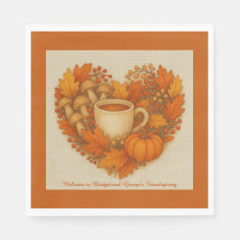 素朴なフレンドリジェビングココアマグカップ&紅葉 スタンダードランチョンナプキン