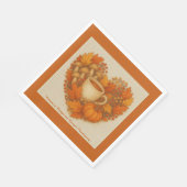 素朴なフレンドリジェビングココアマグカップ&紅葉 スタンダードランチョンナプキン (角)