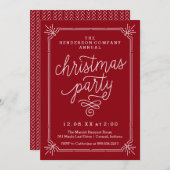 素朴なフレームの年間クリスマスパーティー招待状 招待状 (正面/裏面)