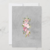 素朴なフレームソフトピンクのブルゴーニュ結婚フローラ 招待状 (裏面)