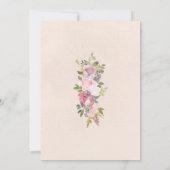 素朴なフレームソフトピンクのブルゴーニュ結婚フローラ 招待状 (裏面)
