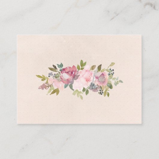 素朴なフレームピンクのフローラ赤ちゃんシャワーブック エンクロージャーカード (裏面)