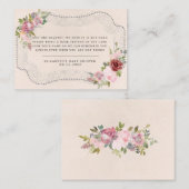 素朴なフレームピンクのフローラ赤ちゃんシャワーブック エンクロージャーカード (正面/裏面)