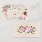 素朴なフレームフローラおむつラッフルチケット エンクロージャーカード (正面/裏面)