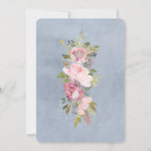 素朴なフレーム ピンク ワインレッド 花の洗礼 招待状 (裏面)