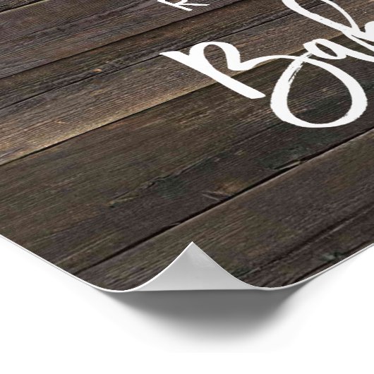 素朴なフローラかわいいキツネの赤ちゃんシャワー歓迎サイン ポスター (角)