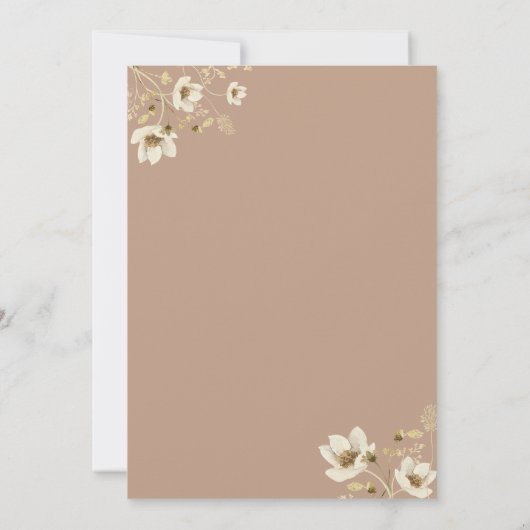 素朴なフローラの赤ちゃんシャワーの招待状を待つ 招待状 (裏面)