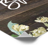 素朴なフローラバラブライダルシャワー歓迎サイン ポスター (角)