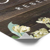 素朴なフローラバラ赤ちゃんシャワー歓迎サイン ポスター (角)