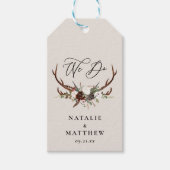 素朴なフローラパーソナライズされた結婚植物薬 ギフトタグ (正面)