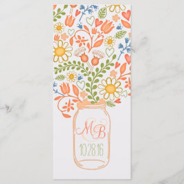 素朴なフローラメイソンjarエレガントな結婚式プログラム プログラム