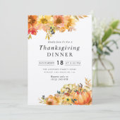素朴なフローラ感謝祭ディナー 招待状 (スタンド正面)
