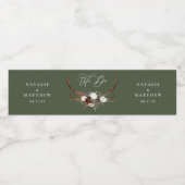 素朴なフローラ植物私たちは緑結婚の ペットボトルラベル (シングルラベル)